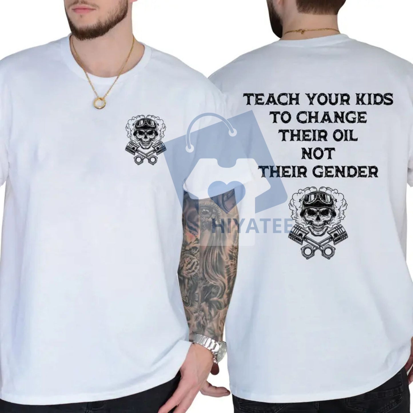 Teach Your Kids To Change Their Oil Not Their Gender Shirt – Bold Statement Graphic Tee, Casual Cotton T-Shirt for Men & Women