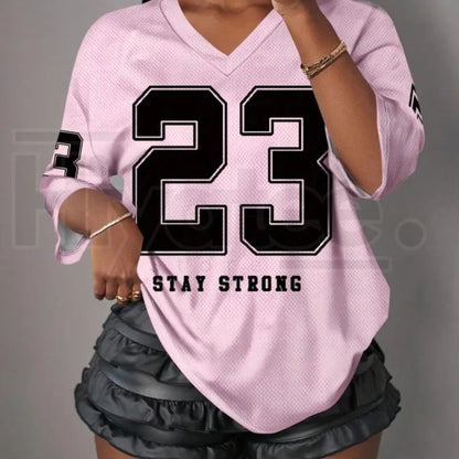 Y2K Retro Mesh Breathable Sports Jersey V-Neck T-Shirt