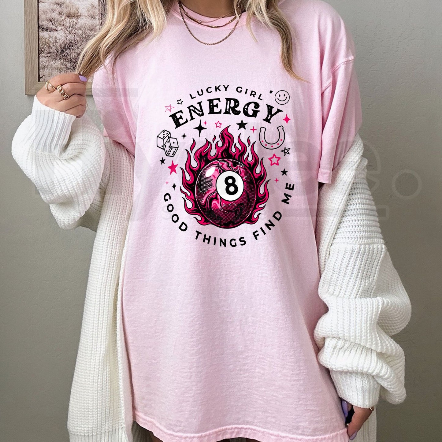 Lucky Girl Energy T-Shirt – Positive Manifestation Graphic Tee