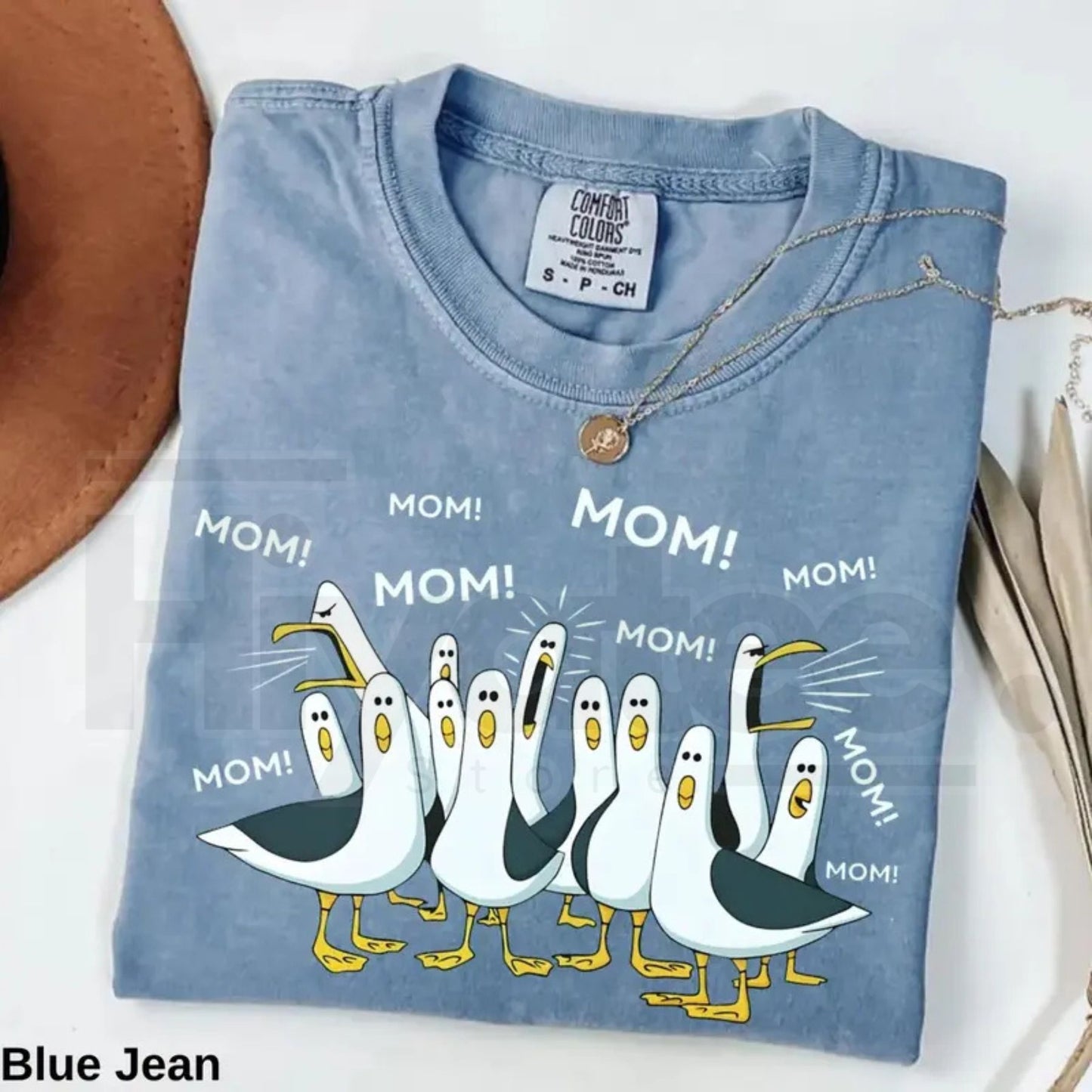 Comfort Colors® Seagull Mom T-Shirt – Funny "Mom Mom Mom" Graphic Tee