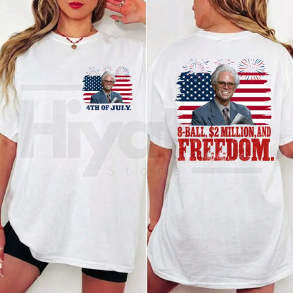Baby Billy 4th of July 8-Ball Tee – Funny Independence Day Fireworks Graphic Shirt, Patriotic Summer USA Flag T-Shirt for Men & Women