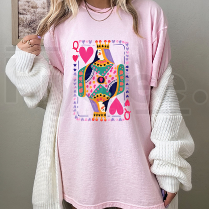 Queen Of Hearts T-Shirt – Playing Card Graphic Cotton Tee