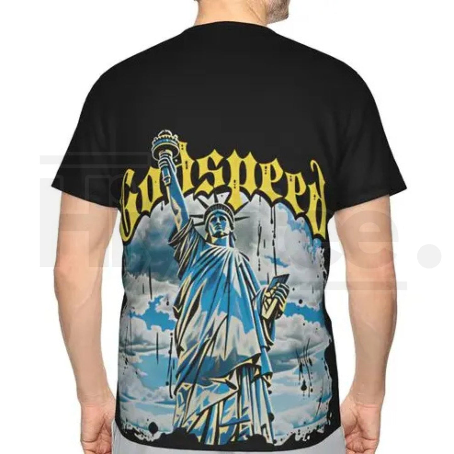 Godspeed Statue of Liberty Graphic Tee – Oversized Heavyweight Streetwear T-Shirt