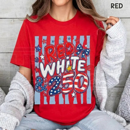 Comfort Colors® 250th Anniversary USA Shirt – Red White and 250 Preppy Patriotic Tee