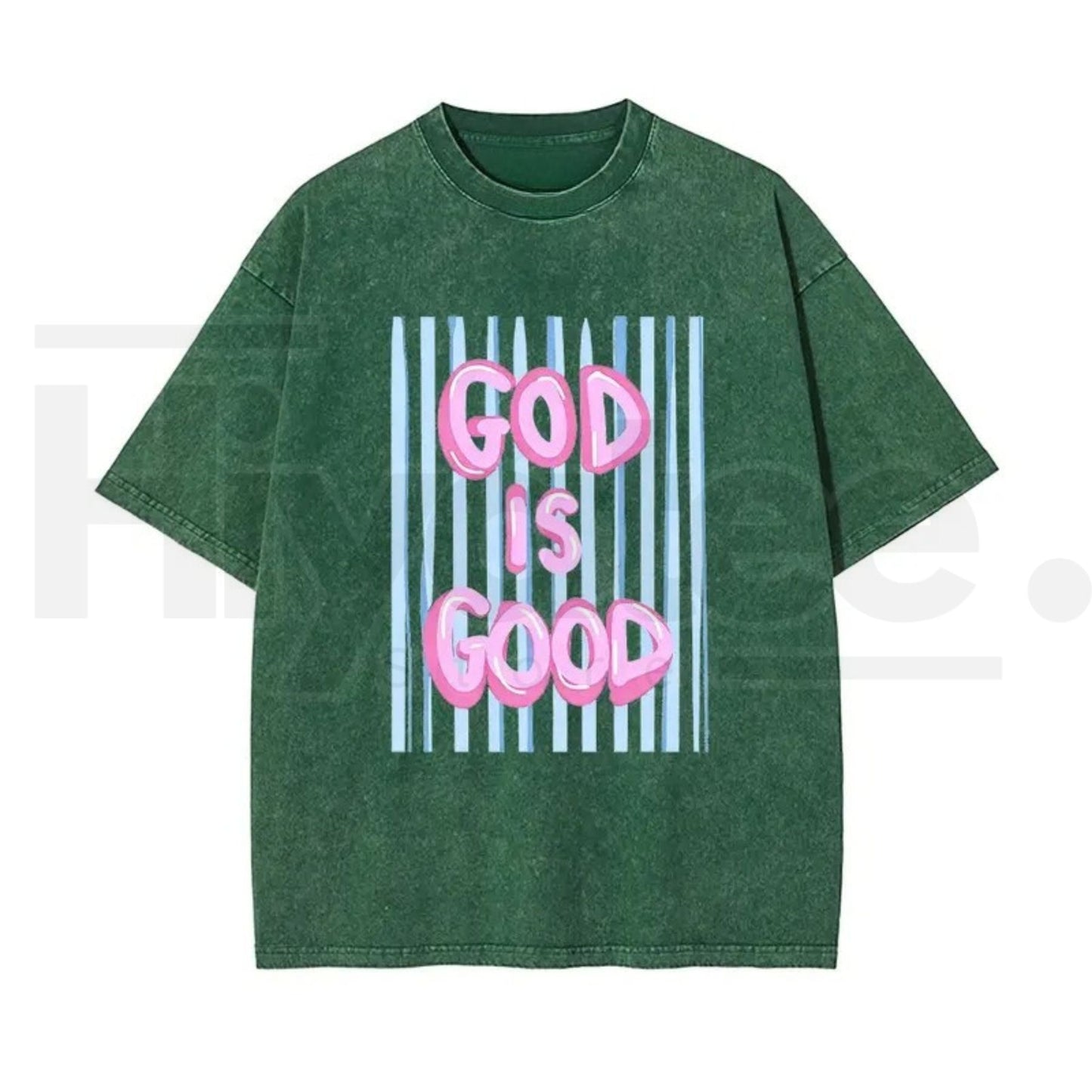 Unisex “God Is Good” Washed Cotton T-Shirt – Faith Graphic Tee, Plus Size Christian Shirt