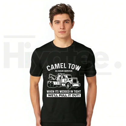 Camel Tow 24 Hour Service Funny T-Shirt – Adult Humor Graphic Tee