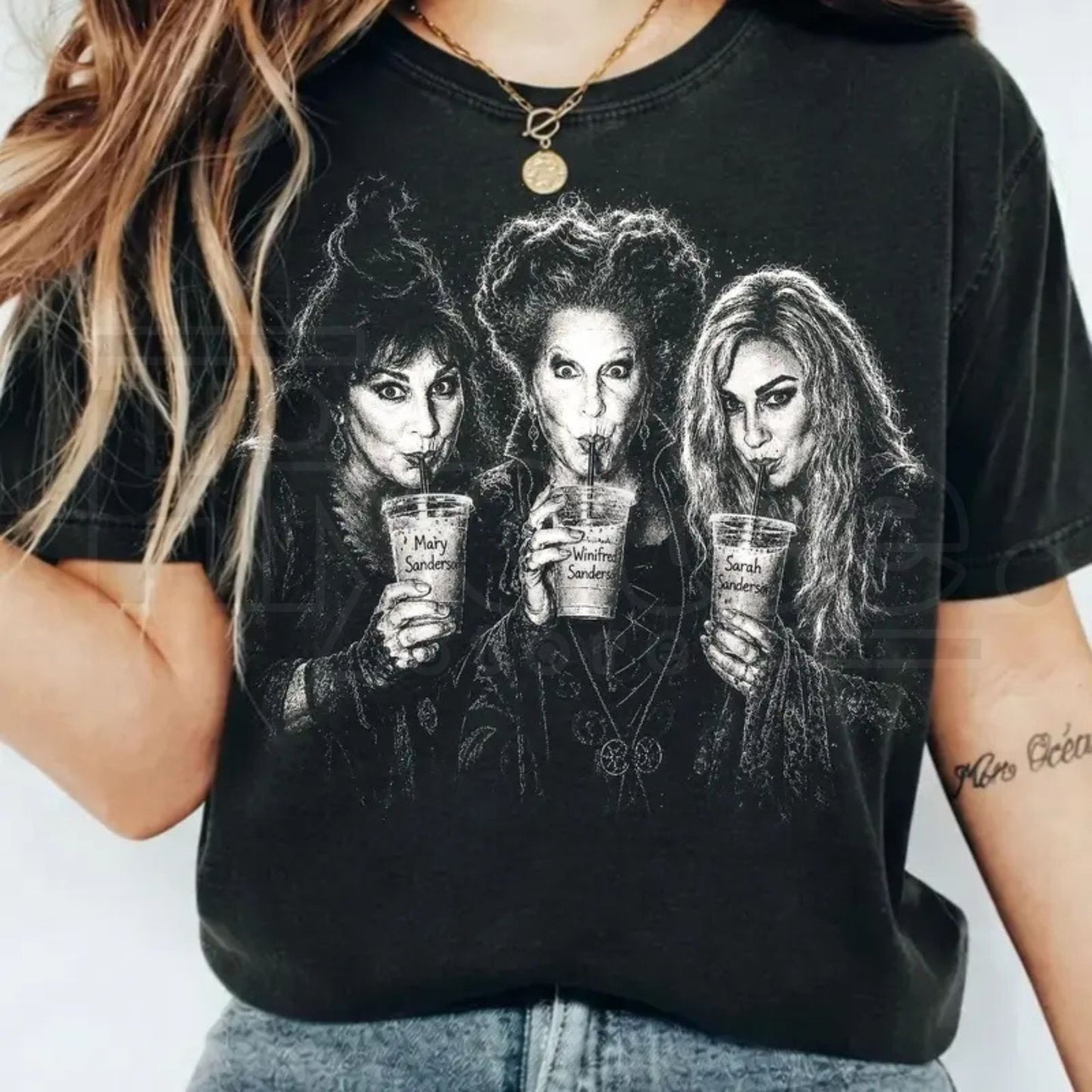 Comfort Colors Iced Coffee Halloween Characters Hocus Pocus Shirt