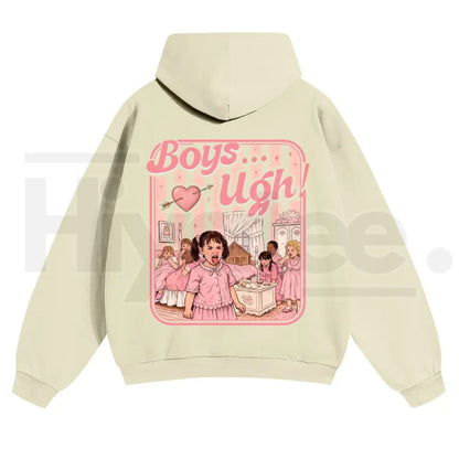 Unisex “Boys...Ugh!” 90s Movie Quote Hoodie – Funny Valentine's Streetwear Pullover, Retro Y2K Aesthetic Graphic Hoodie