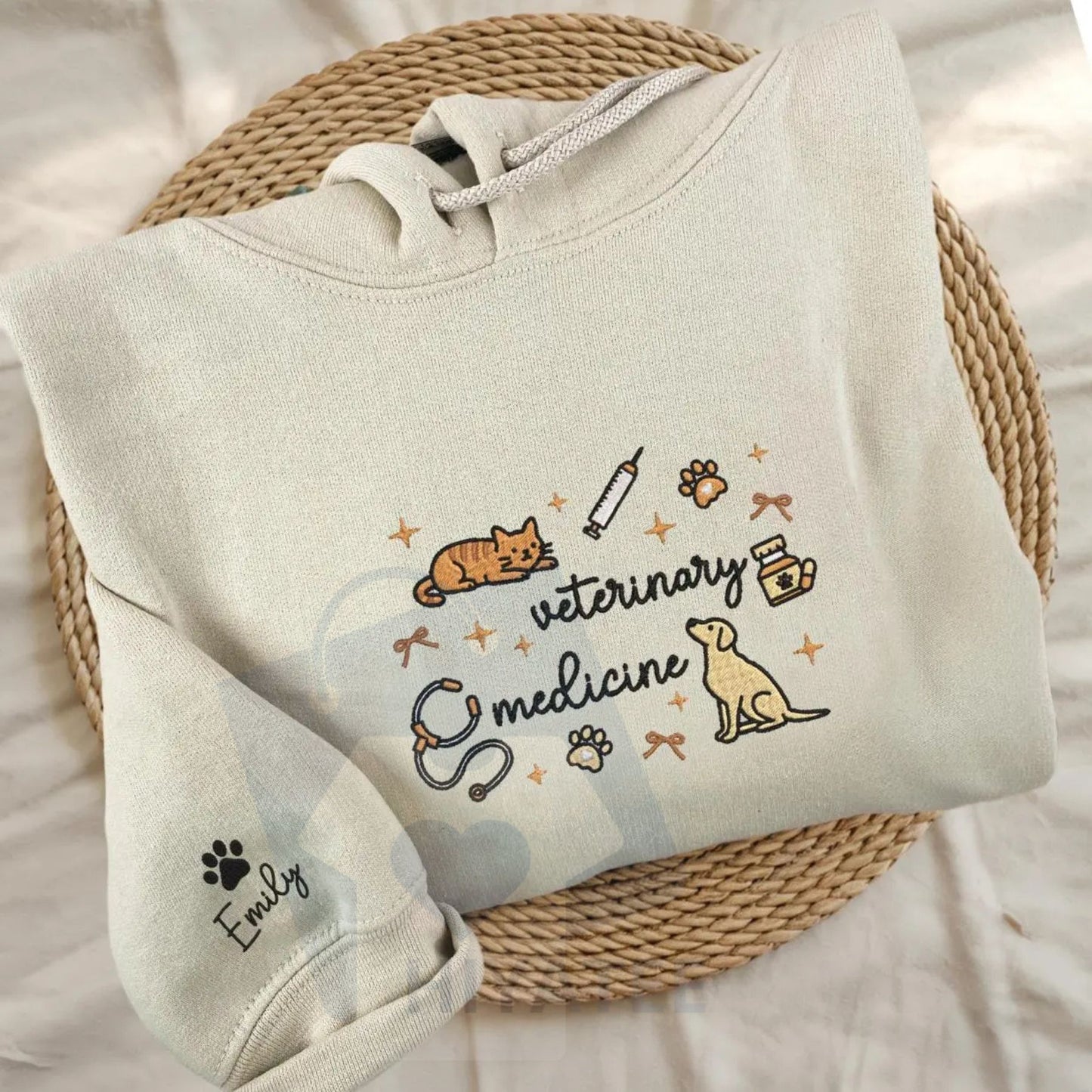 Embroidered Veterinary Medicine Sweatshirt – Classic Vet Tech Crewneck, Animal Science Gift