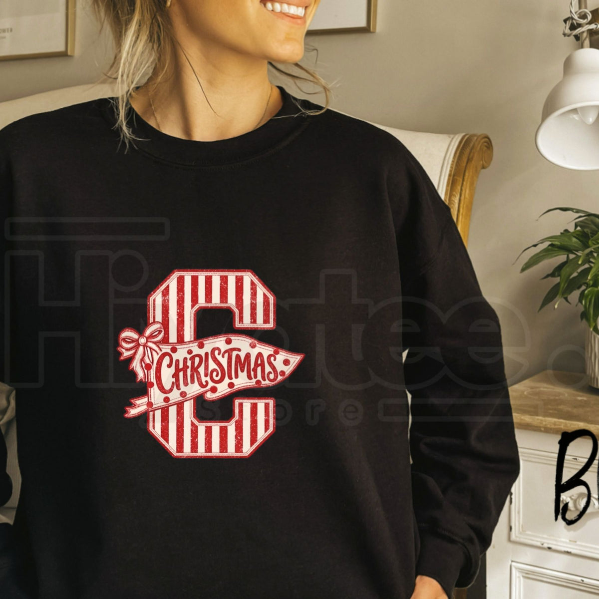 Varsity Christmas Sweatshirt – Vintage Holiday Crewneck, Retro Athletic Xmas Graphic Pullover