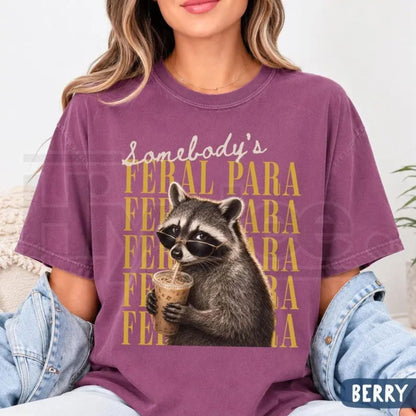 Comfort Colors Funny Raccoon Paraprofessional Para Tee