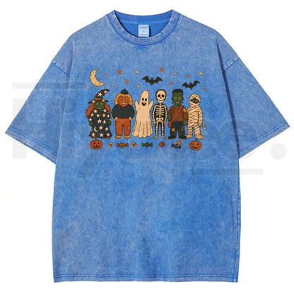 Unisex Halloween Spooky Squad Vintage Washed T-Shirt
