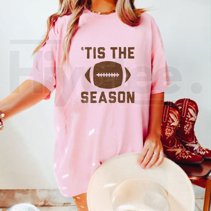 Women's Tis The Football Season Short Sleeve Graphic T-Shirt