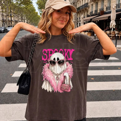 Comfort Colors Spooky Ghost With Boa Shirt