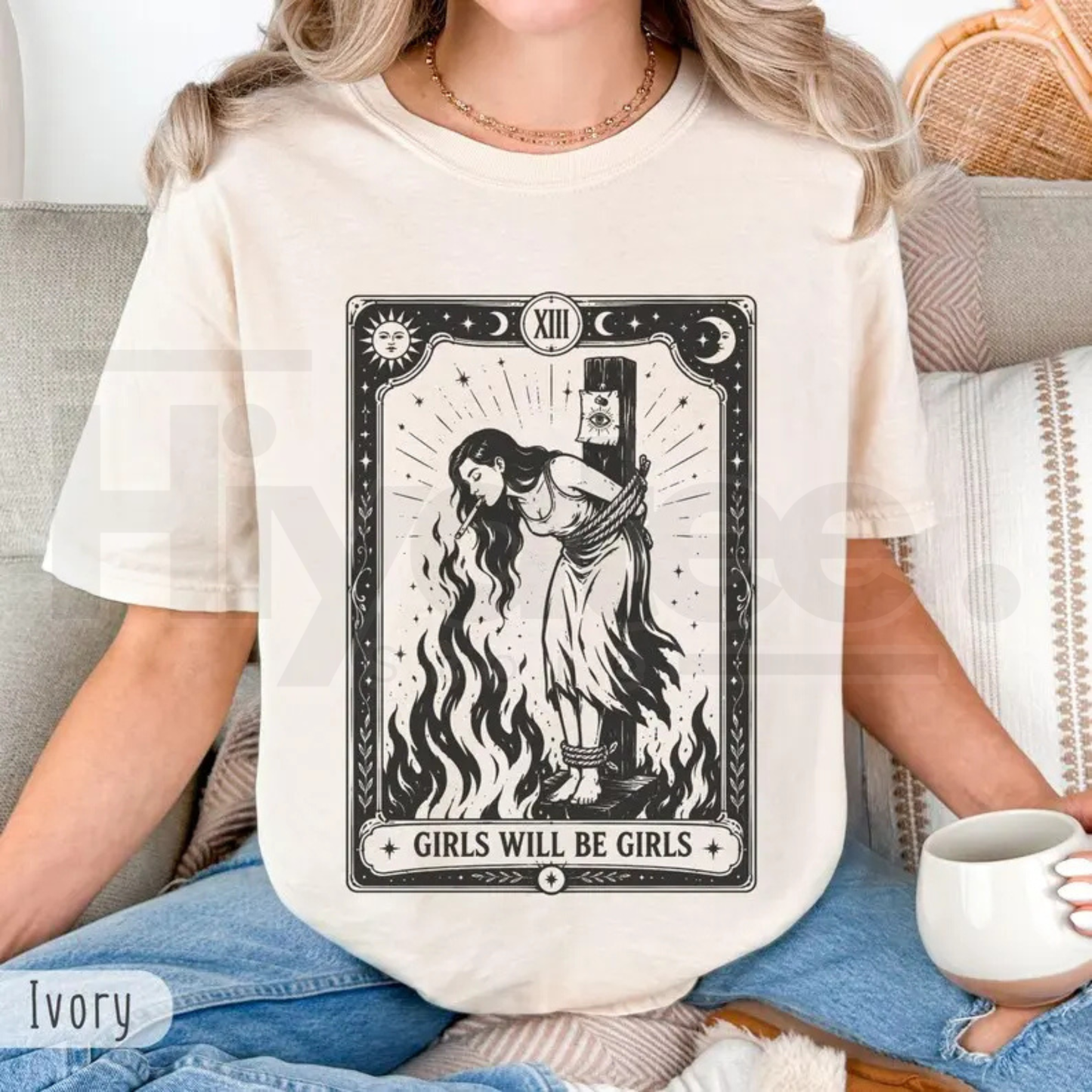 Comfort Colors Girls Will Be Girls Witch Shirt Burn Witches Feminist Tee