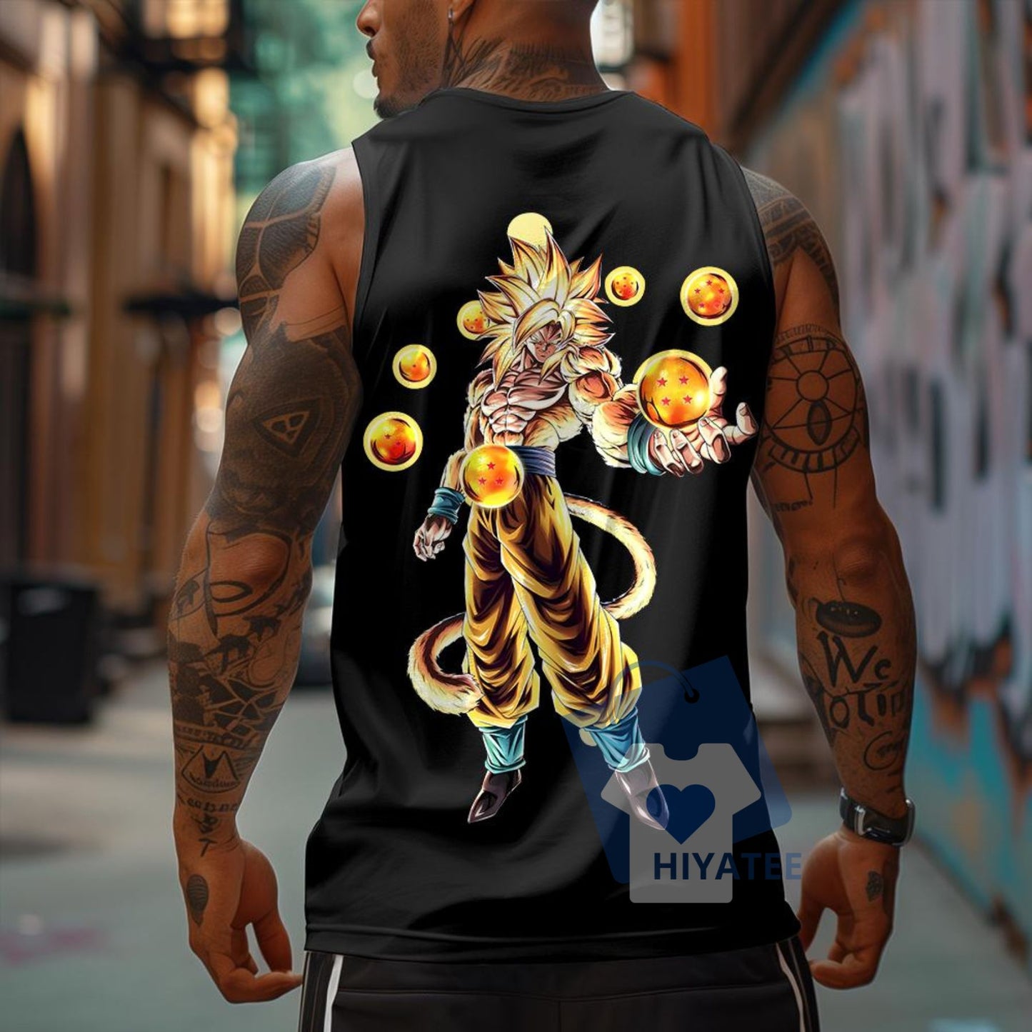 Goku Saiyan Tank Top – Dragon Ball Z 80s 90s Anime Graphic Tee, Unisex Summer Streetwear for Men