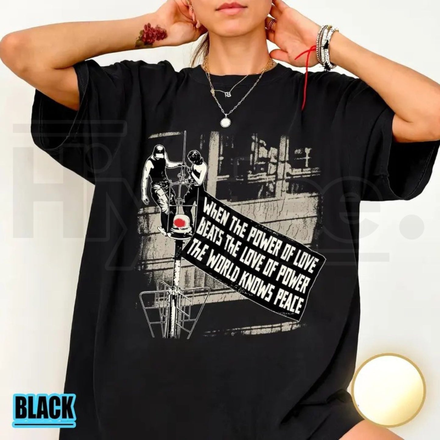 When The Power Of Love Beats The Love Of Power T-Shirt – Viral Peace Banner Tee