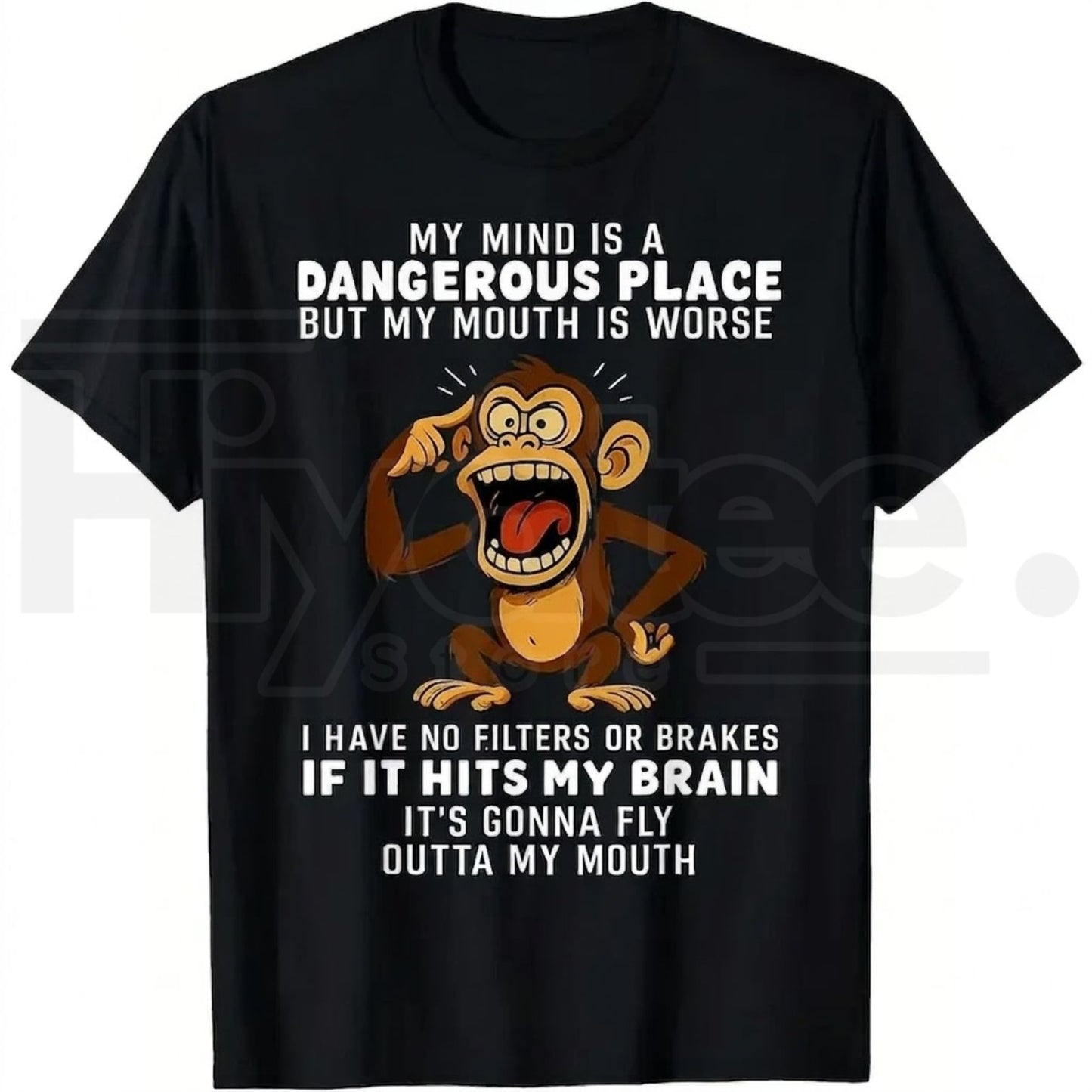 "My Mind Is A Dangerous Place" – Humorous Monkey Graphic Party Top