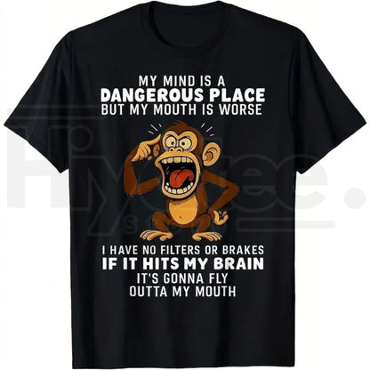 "My Mind Is A Dangerous Place" – Humorous Monkey Graphic Party Top