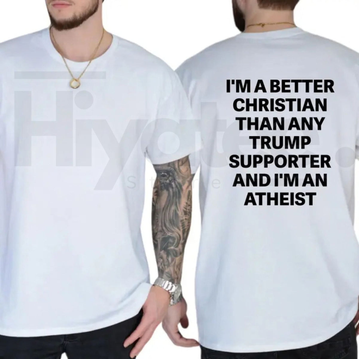 Better Christian Than Any Trump Supporter Atheist T-Shirt – Political Satire Tee