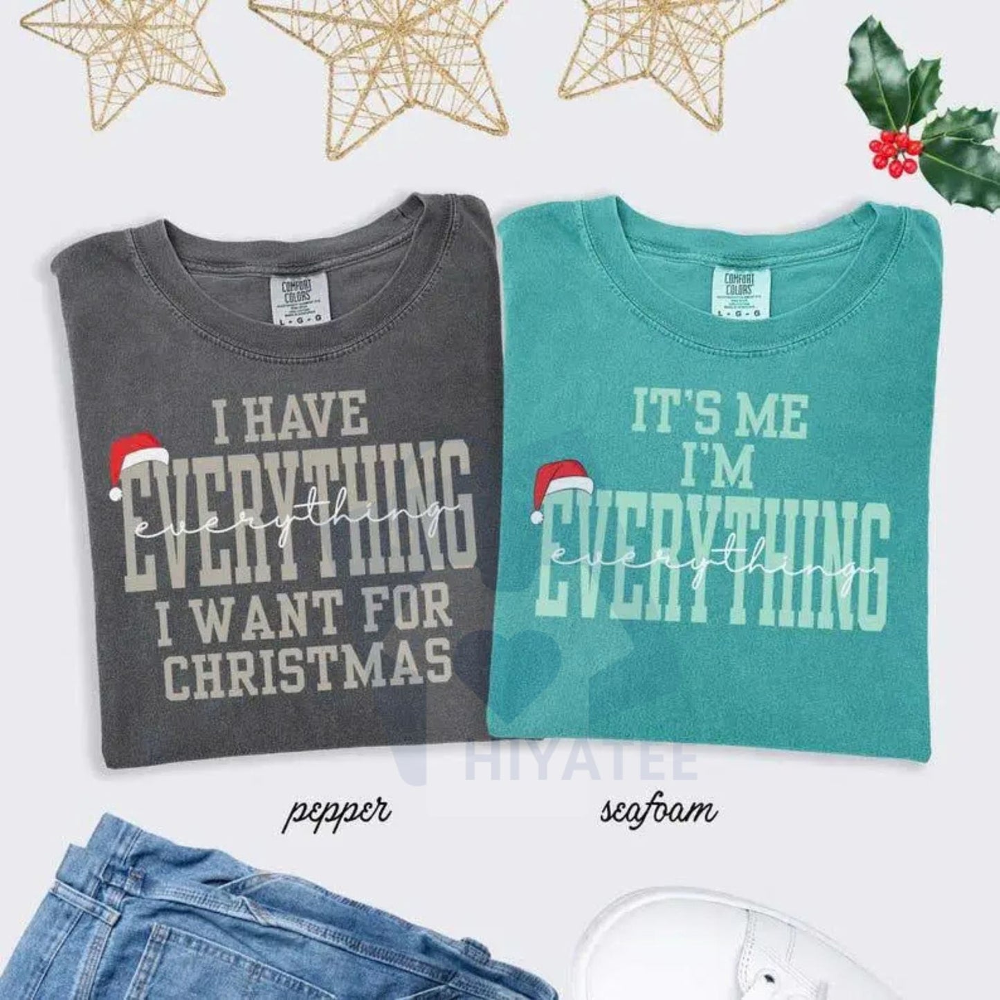 Comfort Colors "I Have Everything I Want For Christmas" T-Shirt – Funny Holiday Graphic Tee, Trendy Xmas Statement Shirt