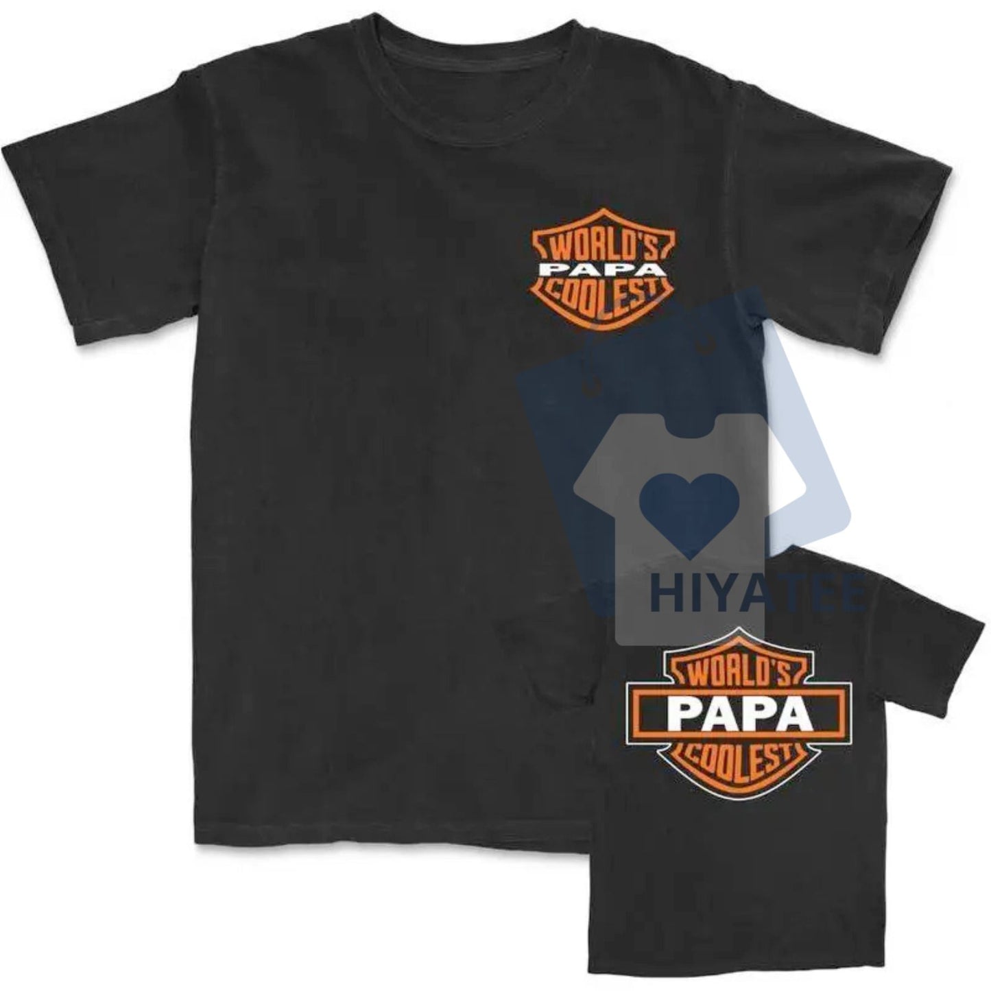 "World's Coolest Grandpa" Motorcycle T-Shirt – Back Print Gift for Grandpas