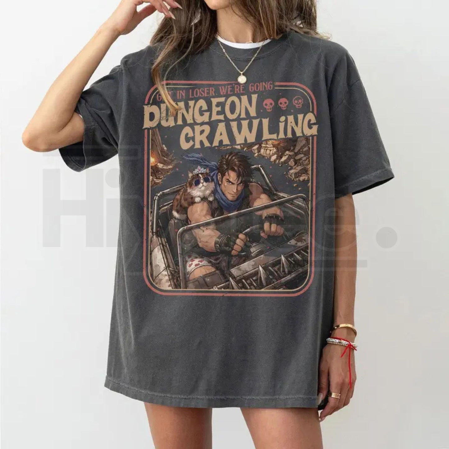 Dungeon Crawling Comfort Colors Shirt, Sci-Fi Meme Tee, Carl Princess Donut Graphic Tee