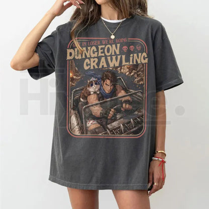 Dungeon Crawling Comfort Colors Shirt, Sci-Fi Meme Tee, Carl Princess Donut Graphic Tee