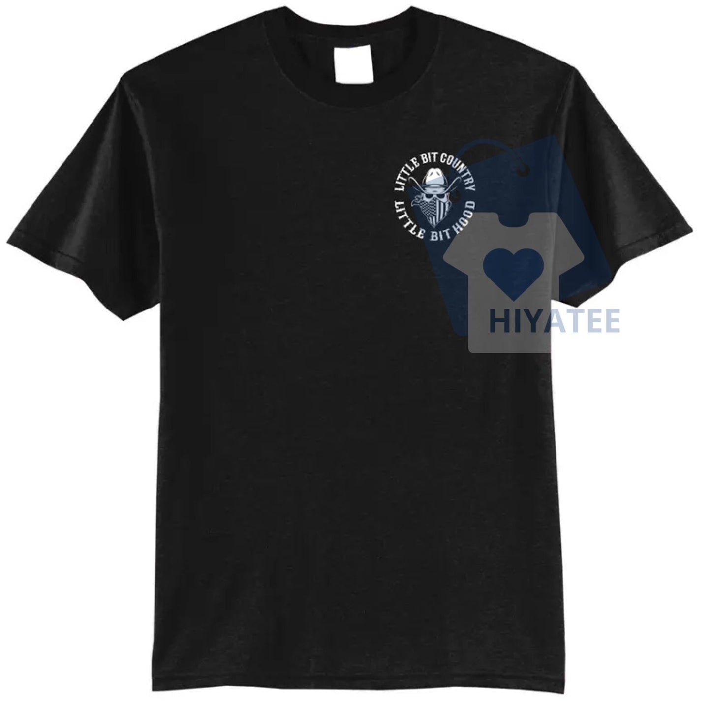 "Little Bit Country Little Bit Hood" T-Shirt – Black Short Sleeve Graphic Tee