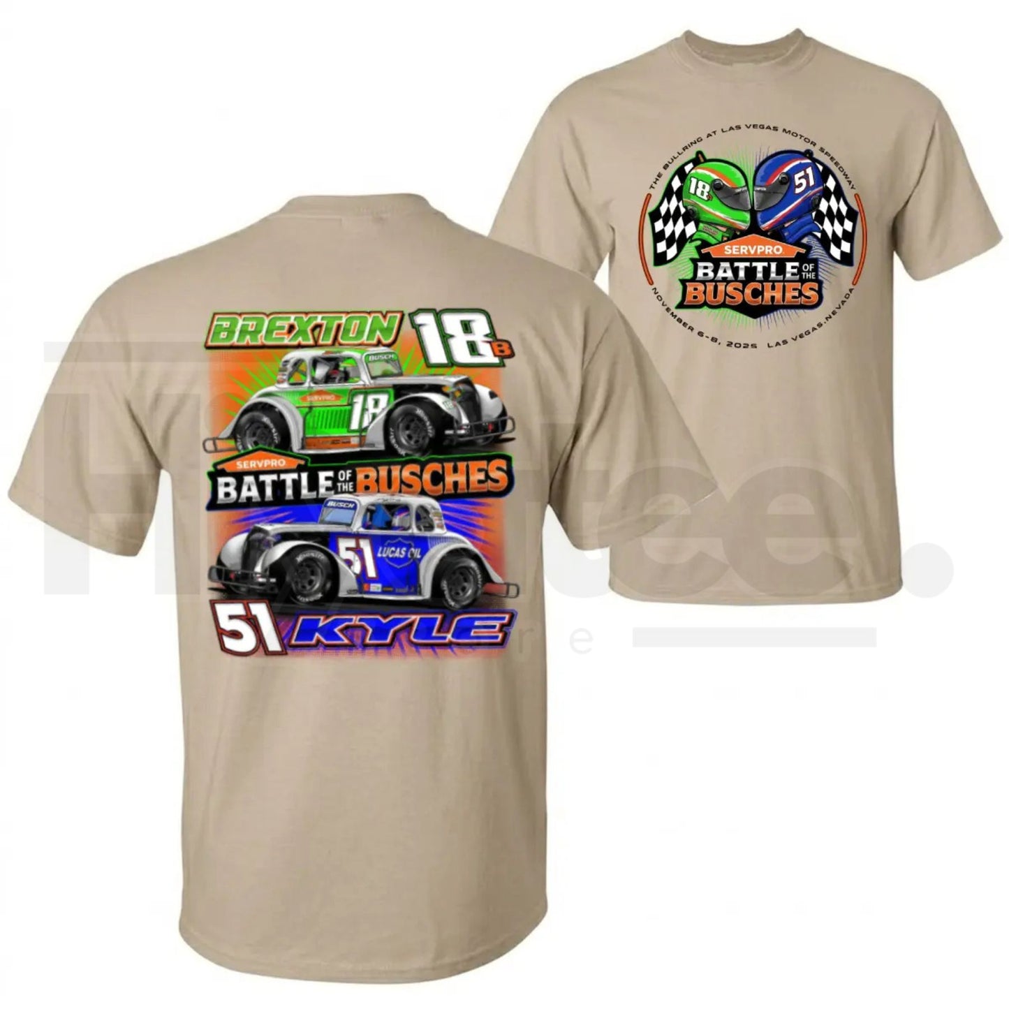 Battle Of The Busches Racing T-Shirt – Vintage Kyle & Brexton Busch NASCAR Style Tee
