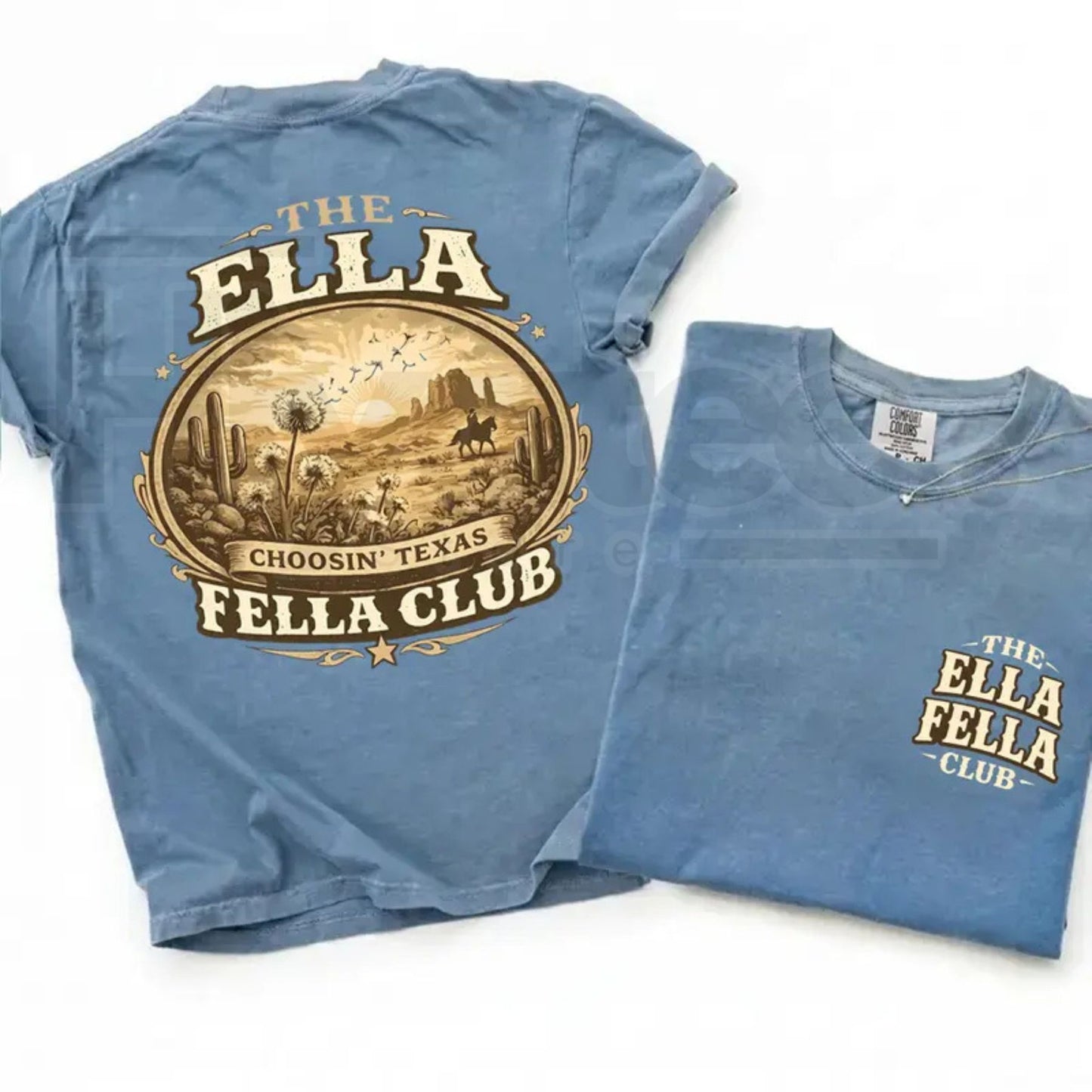 Comfort Colors® Ella Fella Club Texas Western Graphic Tee – Cowboy Rodeo Desert Shirt