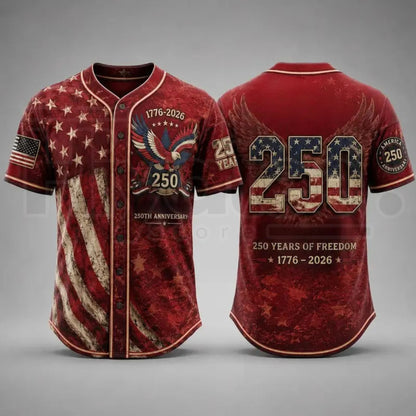 America 250th Anniversary Baseball Jersey – 1776–2026 USA Patriotic Shirt