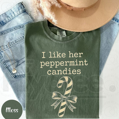 Comfort Colors Funny Matching Christmas Couple Shirts – Candy Cane & Peppermint Tees