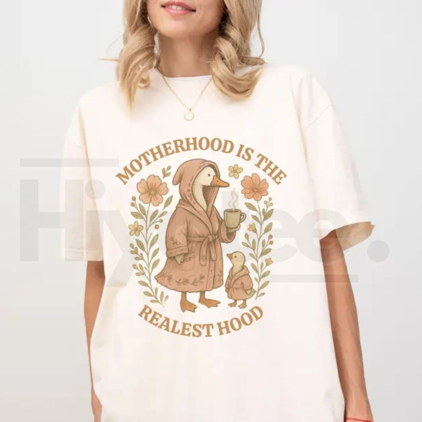 Comfort Colors® Funny Mom Shirt – Silly Mom Goose Motherhood is the Realest Hood Tee