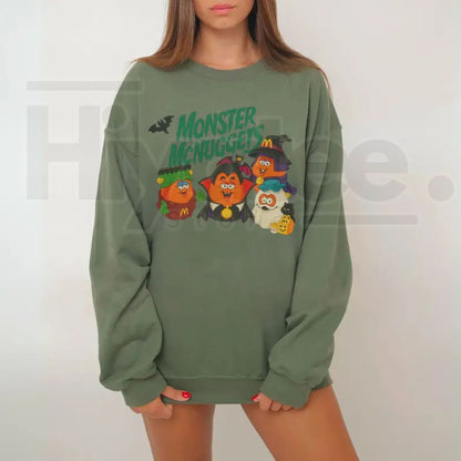 Vintage Halloween Nuggets Sweatshirt – 90s Spooky Monster Nuggets Crewneck, Retro Summerween Graphic Shirt