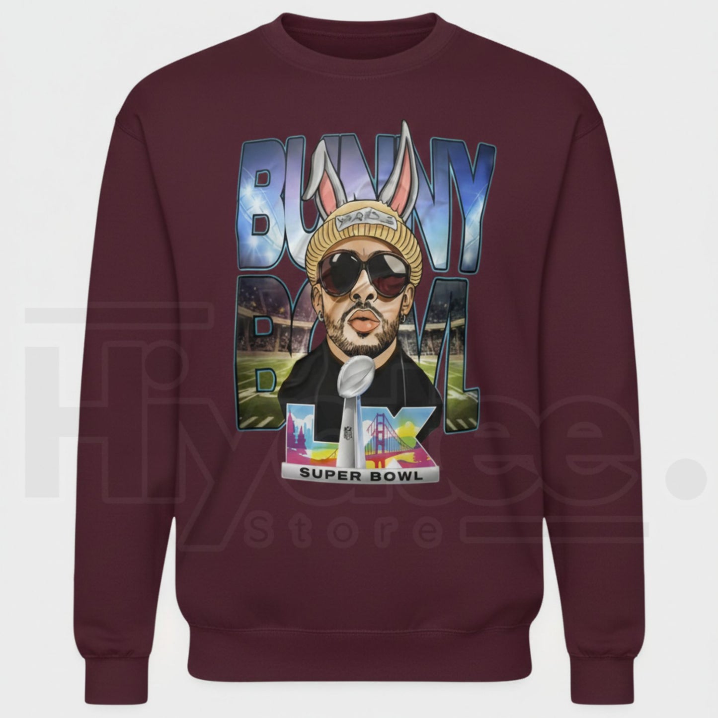 Bunny Bowl Super Bowl Sweatshirt: Retro Game Day Football Bunny Crewneck