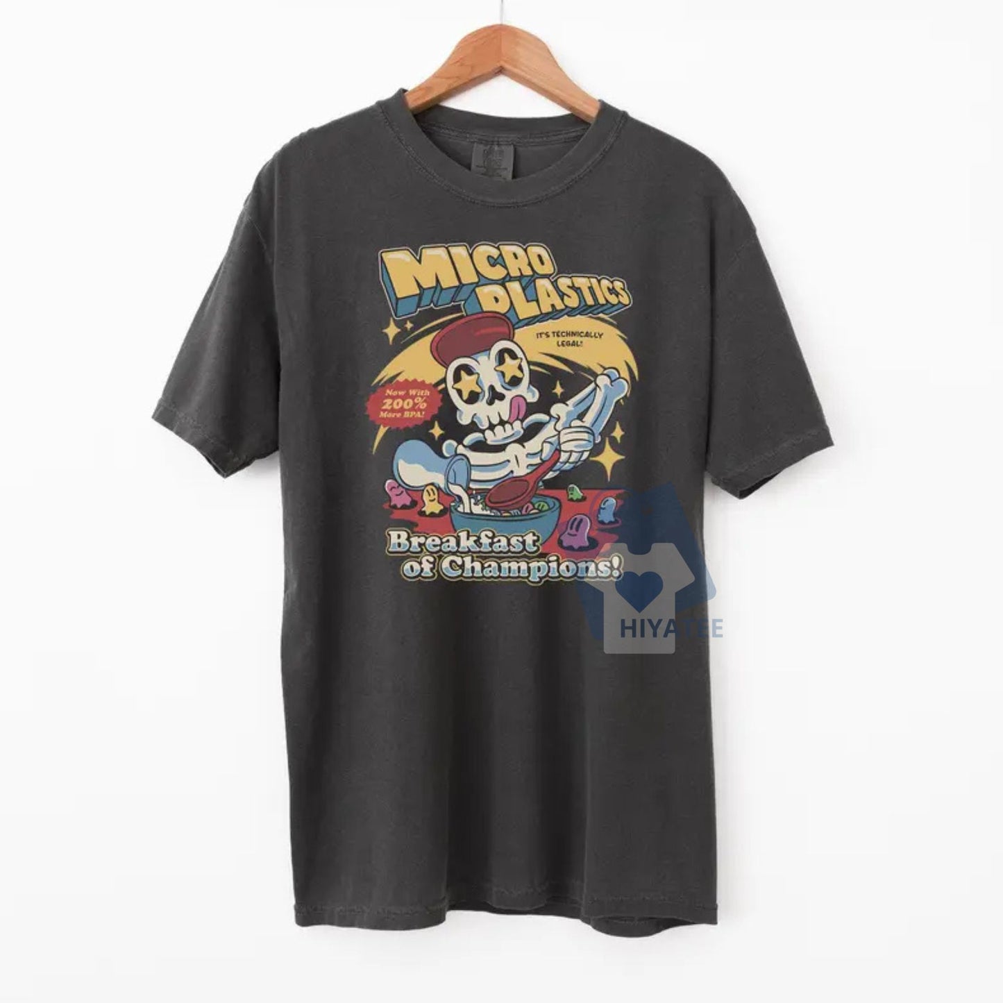 Micro Plastics Breakfast Skull Comfort Colors Shirt, Funny Food Graphic Tee, Skeleton Tshirt