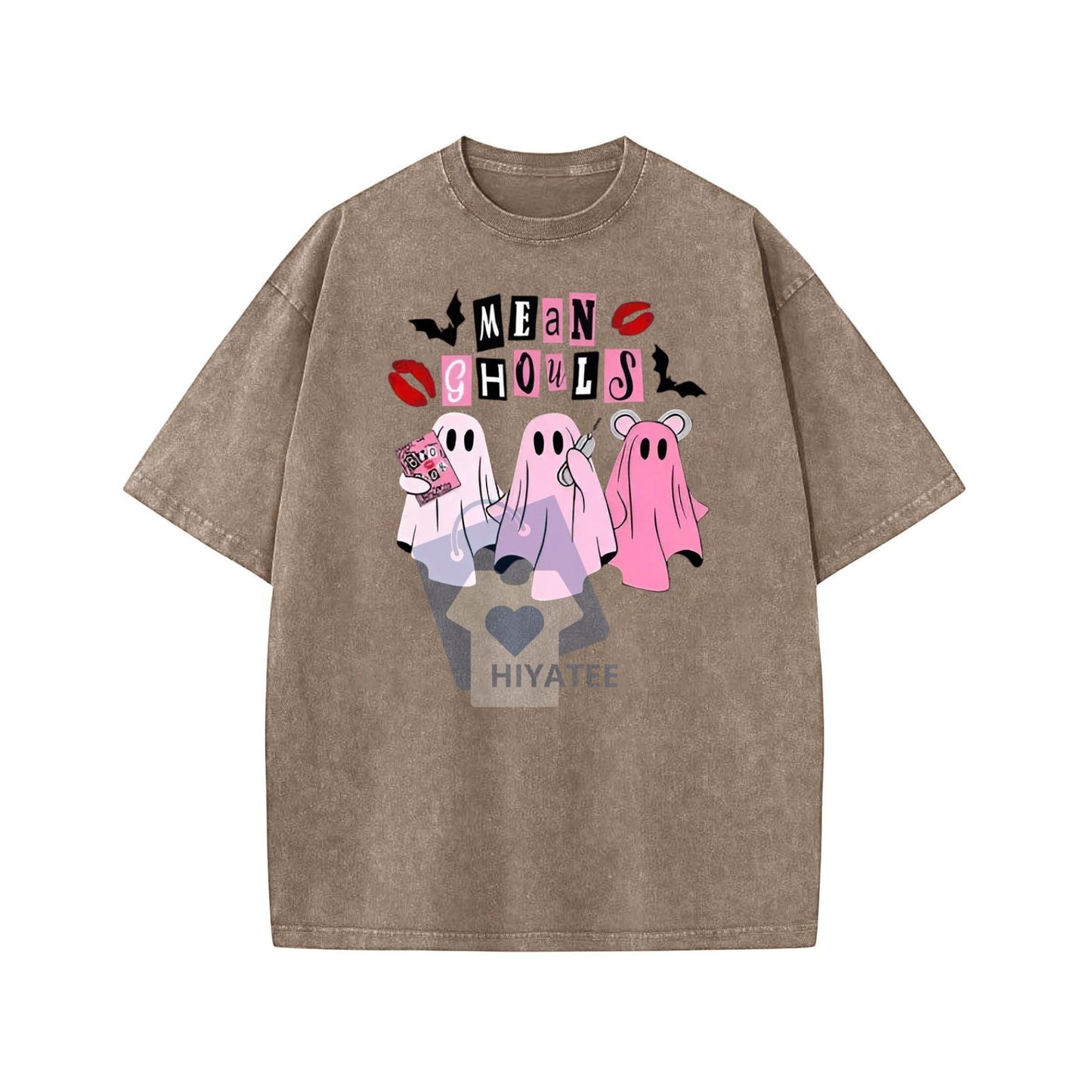 "Mean Ghouls" Halloween T-Shirt – Vintage Washed Unisex Tee, Spooky Graphic, Loose Fit Streetwear