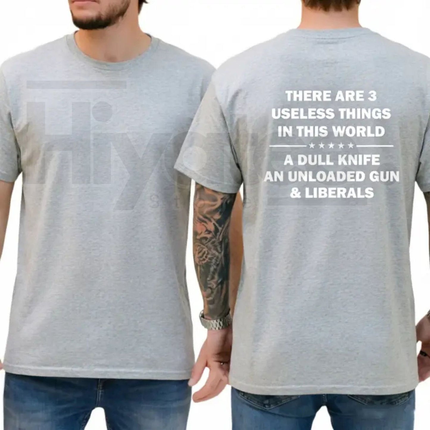 "3 Useless Things" – Funny Sarcastic Republican Vintage Graphic Top - Hiyatee
