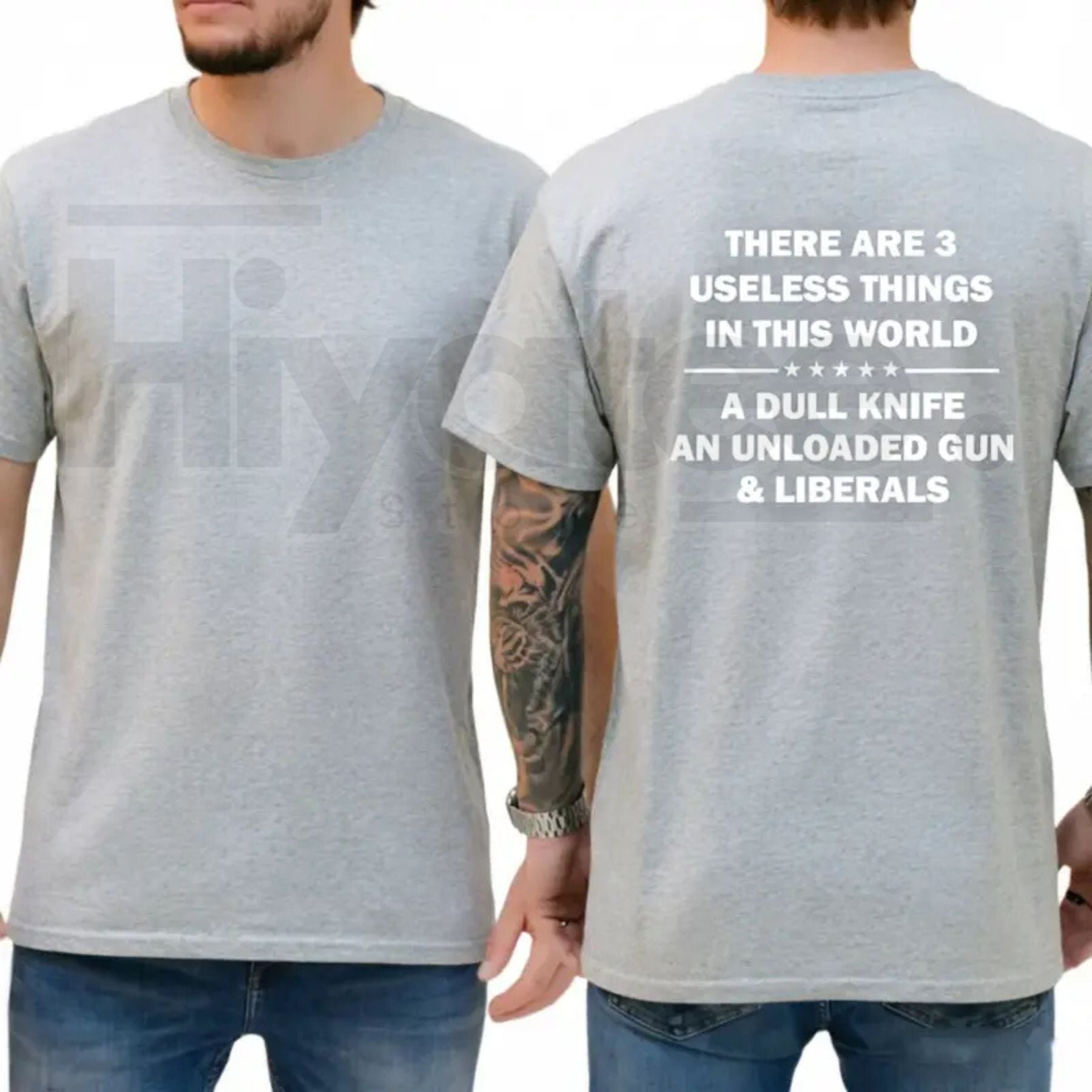 "3 Useless Things" – Funny Sarcastic Republican Vintage Graphic Top - Hiyatee