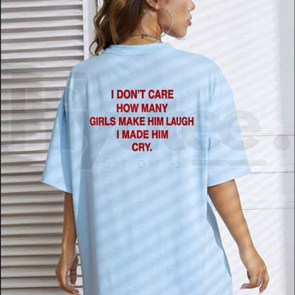 Trendy Savage Quote Shirt – I Made Him Cry Brown Oversized Graphic Tee