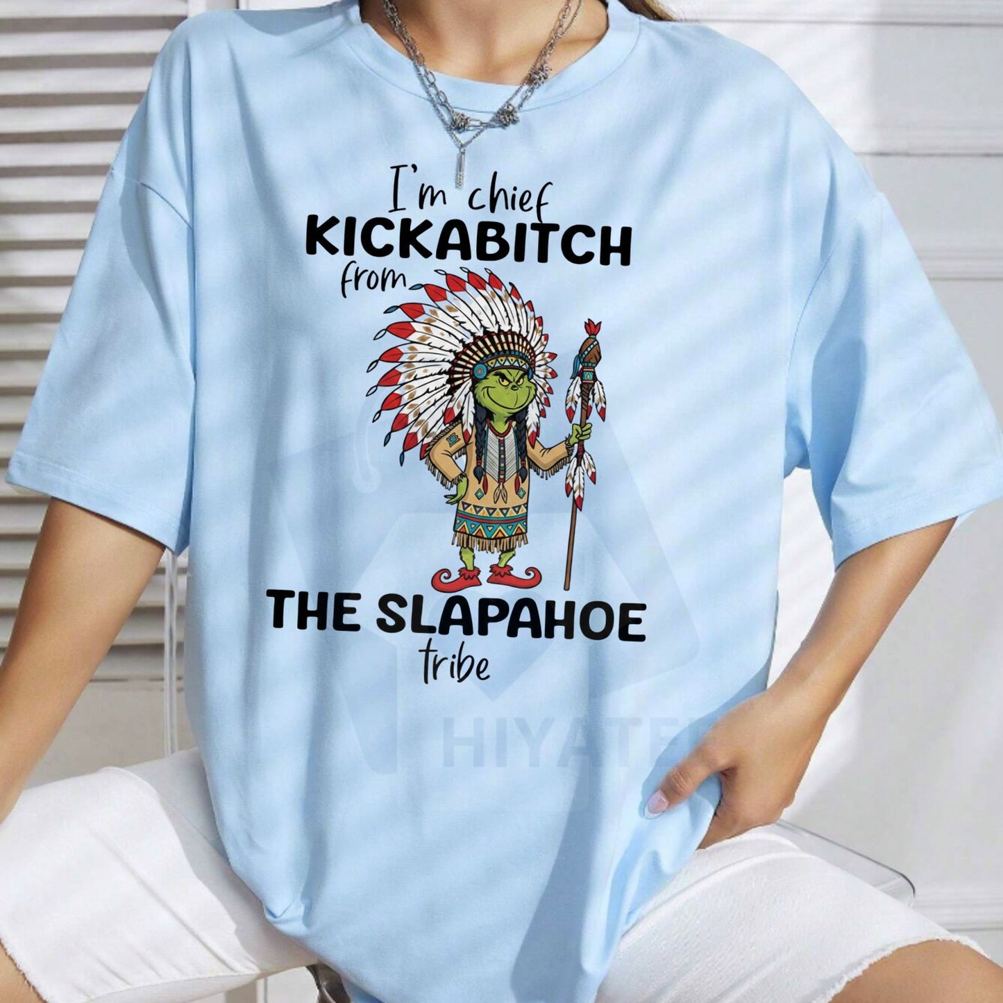 Grinch "Chief Kickabitch from the Slapahoe Tribe" Shirt – Funny Christmas Humor Tee