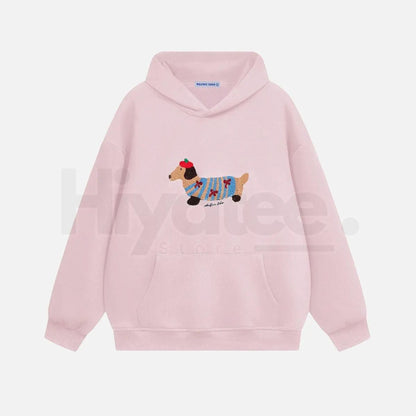 Aelfric Eden Cartoon Dog Hoodie – Embroidered Oversized Pullover