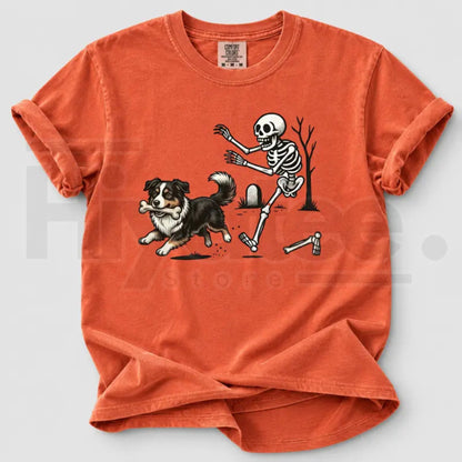 Comfort Colors 50+ Dog Breeds Halloween Skeleton Tee