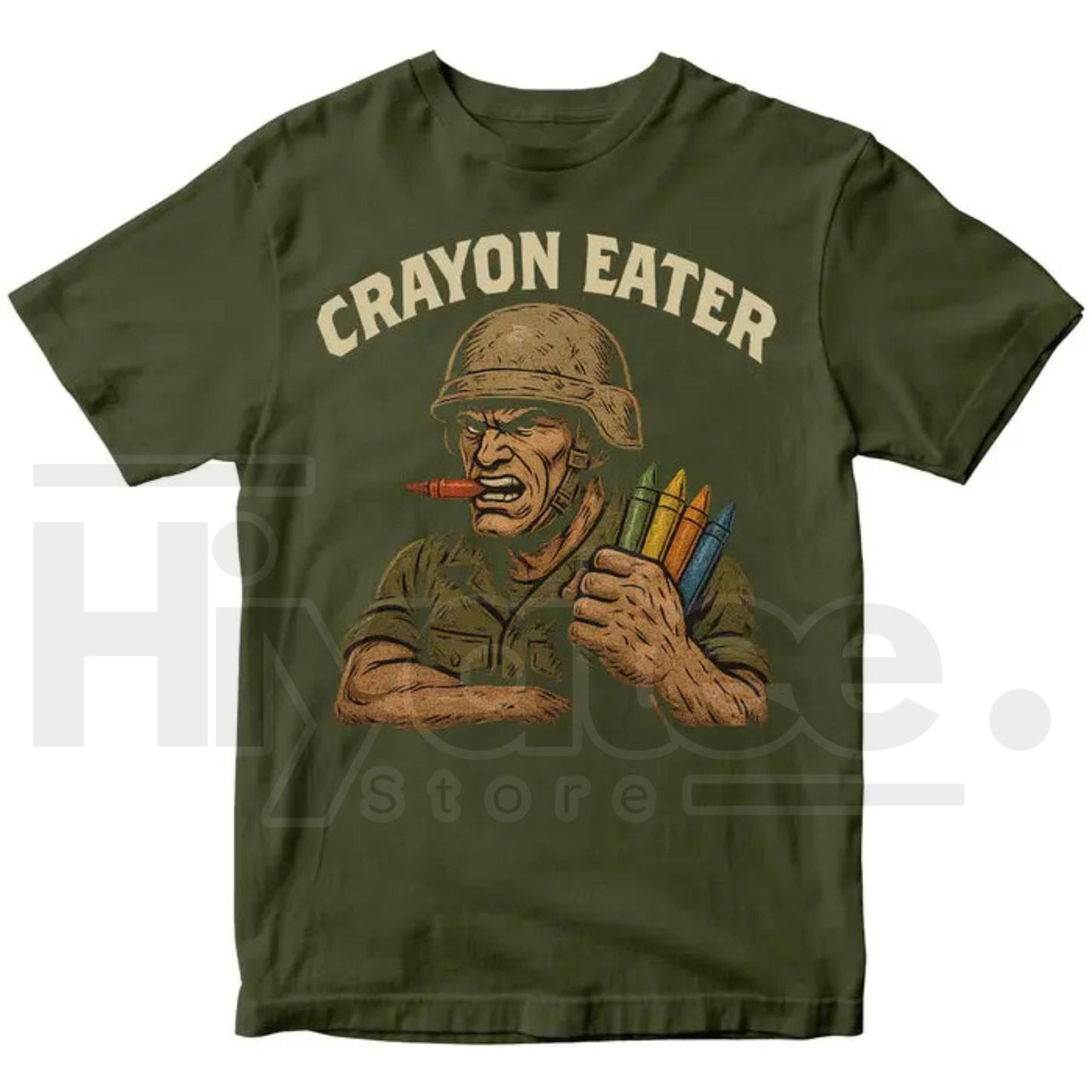 Crayon Eater Funny T-Shirt – Military Dark Humor Sarcastic Marine Tee