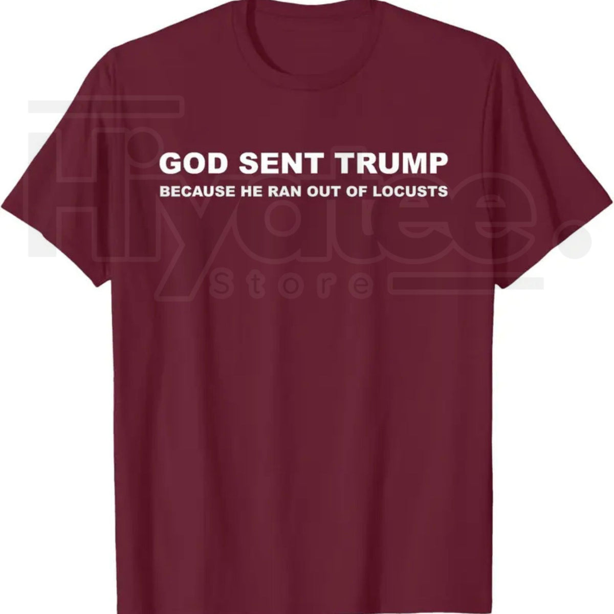 God Sent Trump Because He Ran Out of Locusts T-Shirt – Political Satire Graphic Tee