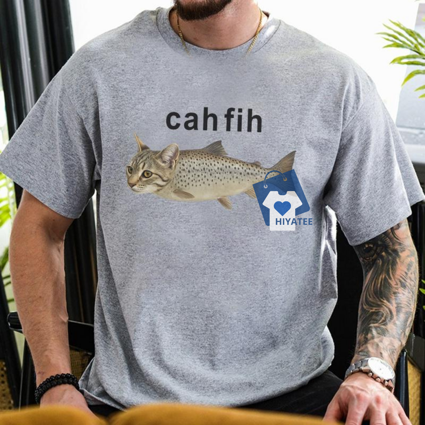 Cah Fih Shirt – Fih Funny Misspelled Fish Meme Tee, Cat & Fish Hoodie, Unisex Tank Top for Meme Lovers