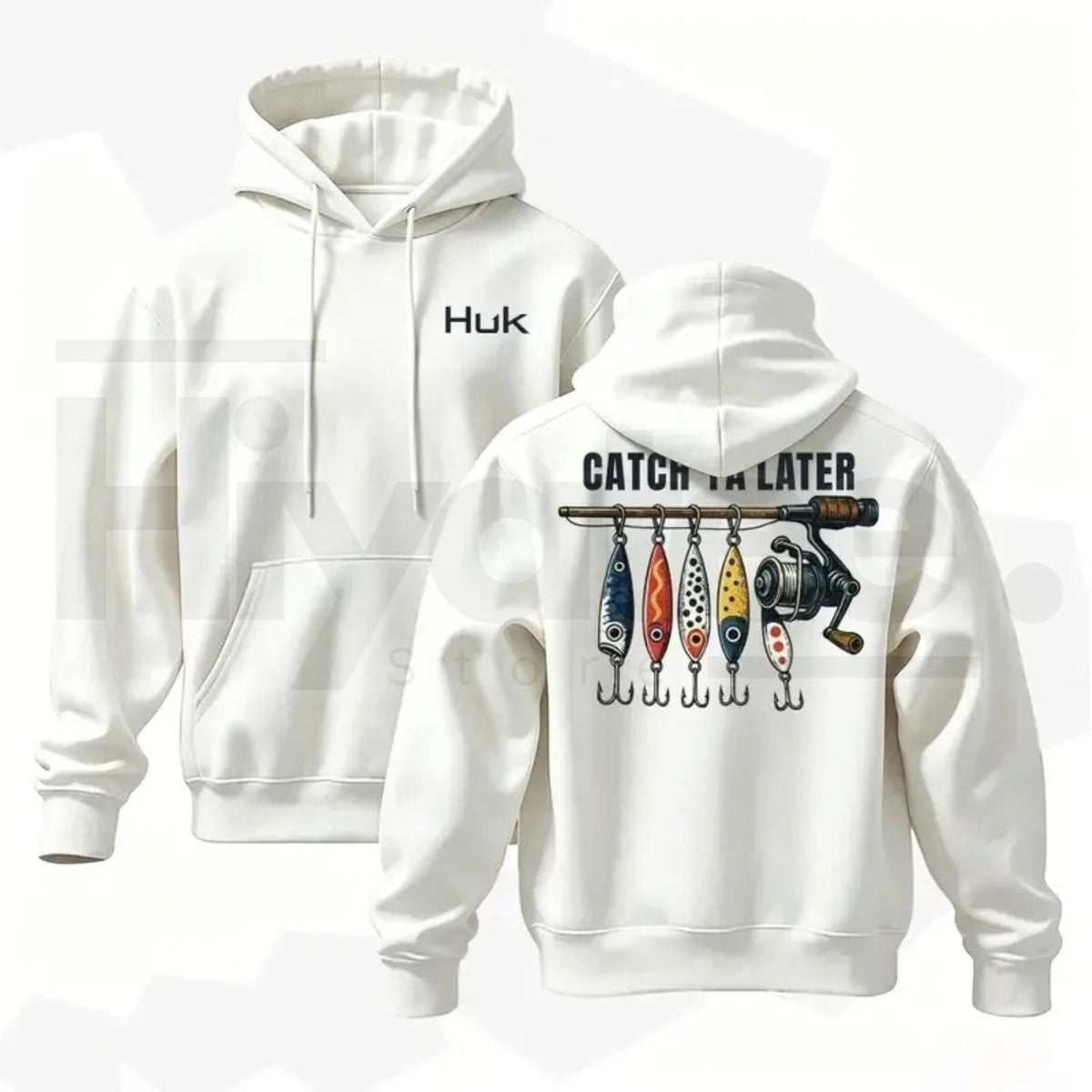 Menswear Classic Vintage American Retro Fishing Graphic Hoodie – Unisex Loose Pullover Casual Streetwear