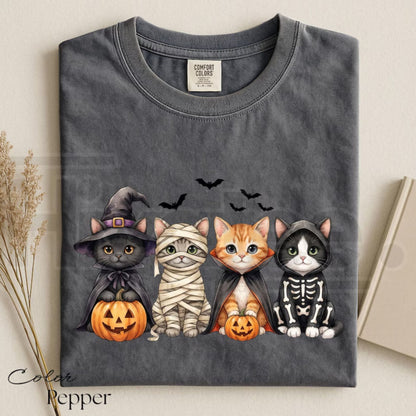 Comfort Colors Halloween Cat Pumpkin Spooky Graphic Tee