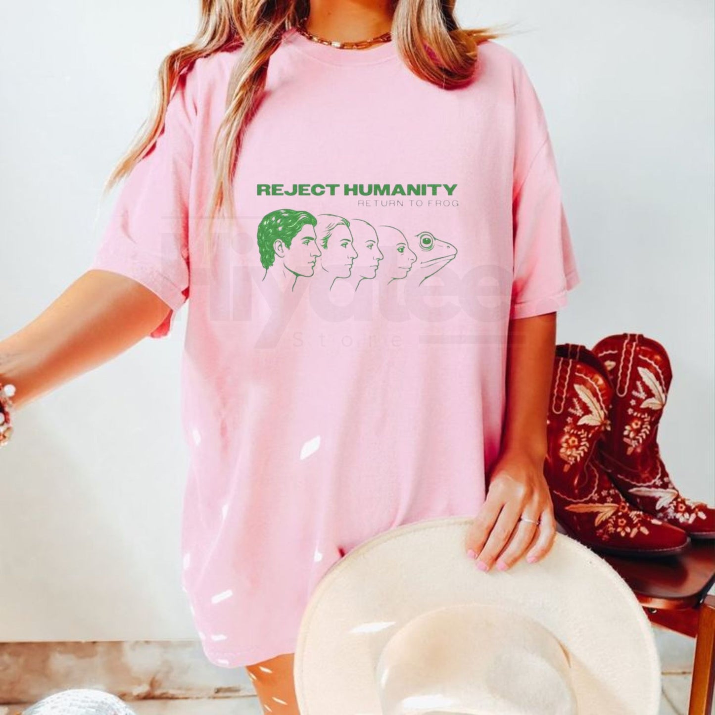 Reject Humanity Return to Frog T-Shirt – Funny Evolution Meme Graphic Tee